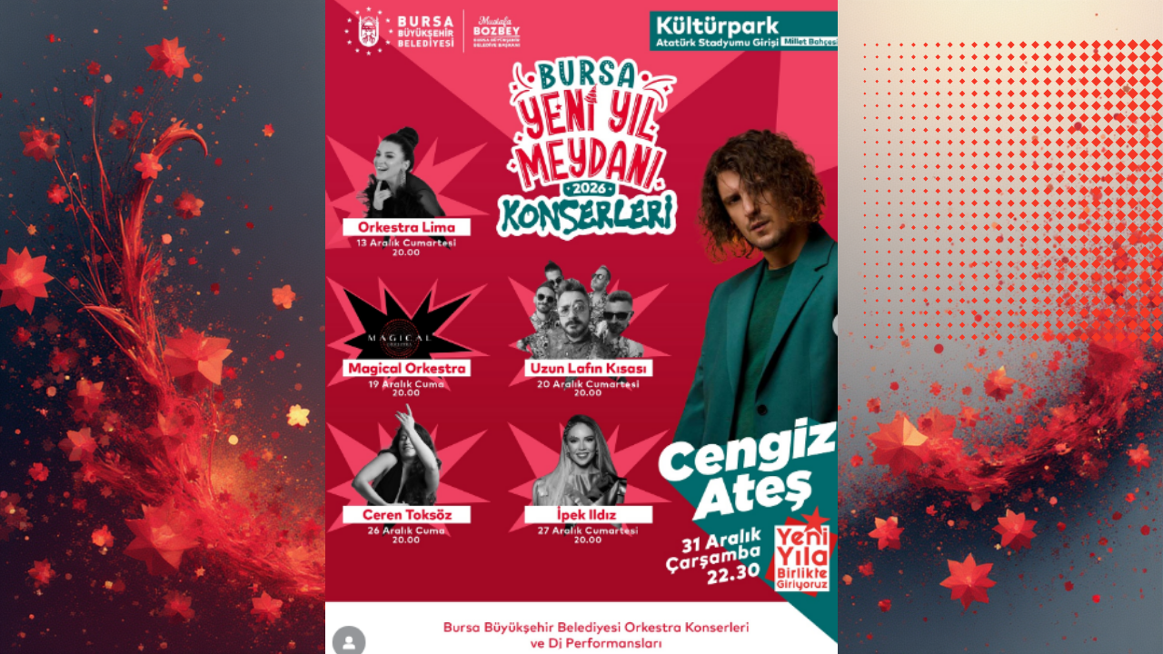 Bursa’da Yeni Yıl Meydanı’nda eğlence sizinle